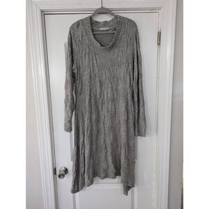 Cut Loose Midi Dress women's size XL gray textured long sleeve lagenlook USA